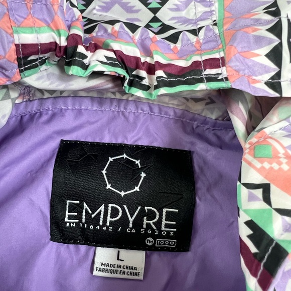 Women’s Empyre Skater Lightweight Full Zip Jacket Purple Aztec Large - Picture 4 of 5